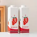 Creatieve keramische vaas in de vorm van een melkpak met aardbeienpatroon voor huis - Vierkante Aardbeivaas Set
