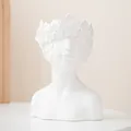 Elegant Nordic minimalist white ceramic woman bust flower vase for home decor art - Whisper Style (Matte Finish)