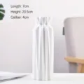 Modern white ceramic origami vase for dried flower arrangements, 20.5cm height SKU - Geometric Origami Curved Style (千层2) / White