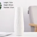 Modern white ceramic vase featuring elegant wavy textures for minimalist home decoration - Vertical Wave Texture Style (千层4) / White