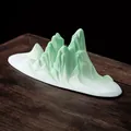 Ornamento de cordillera de cerámica Zen con degradado verde para decoración de hogar - L / Verde