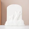 Modern minimalist white ceramic vase ornament with embossed deer and rainbow art design - Prosperous Deer