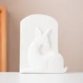 Minimalist white ceramic vase with speckled texture and elegant deer relief ornament - Auspicious Deer