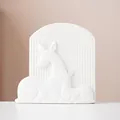 Minimalist white ceramic deer relief ornament vase in matte finish, aesthetic decor. - Deer Head