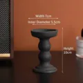 Modern black textured ceramic candle holder, elegant desktop aromatherapy decor, 10cm high - 傲安款-黑色