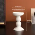 White ceramic candle holder with black speckles, 10cm height, minimalist desktop decor - 傲安款-白色满天星