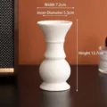 White ceramic candle holder with 13.7cm height for modern home decor - 冬寒款-纯白色