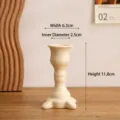 Minimalist Nordic style ceramic candle holder ornament in cream color with speckles - Huai'an Style / Yellow Babysbreath