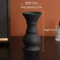 Matte black ceramic candle holder and decorative vase, height 13.7cm, modern accessory - 冬寒款-黑色