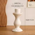 Nordic white ceramic candle holder, minimalist home decor centerpiece, 15.2cm height - Yuchu Style / Pure White