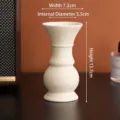 Modern cream speckled ceramic candle holder variant with dimensions shown - 冬寒款-黄色满天星