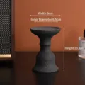 Modern matte black ceramic candle holder for home decor, height 10.8cm, width 8cm - 涵柏款-黑色