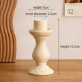 Cream ceramic candlestick holder with speckled finish - Yuchu Style / Yellow Babysbreath