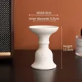 Modern minimalist white speckled ceramic candle holder with dimensions 8x10.8cm. - 涵柏款-白色满天星