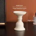 Modern cream ceramic candle holder with speckled finish for elegant home table decor - 涵柏款-黄色满天星