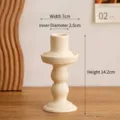 Nordic style cream speckled ceramic candle holder for home decor showing 14.2cm height - Tianyi Style / Yellow Babysbreath
