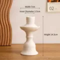White ceramic candle holder with 14.3cm height and 7cm width dimensions - Weibo Style / Pure White