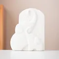 Moderner minimalistischer weißer Keramik Elefant Statuen Vase Ornament für Heimbüro Dekore - Glückswohlstand Elefant