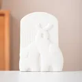Minimalistische matte weiße Keramikvase mit Elefanten-Dekor für moderne Wohnkultur - Ruyi Elefant