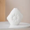 Vase en céramique blanc minimaliste moderne avec motif soleil pour décor élégant - Style 2 / S