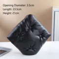 Vase moderne en céramique noire créative avec texture de coussin pour décoration - Noir