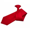 Primer plano detallado de una corbata roja lisa con textura de tela de sarga de alta calidad. - Rojo