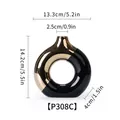 Vase moderne en céramique en forme de donut, finition or et noir avec dimensions indiquées. - Noir Or Petit (P308C) / 13.3cmx14.2cmx4cm