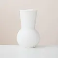 Vaso per fiori in ceramica bianca minimalista moderno con elegante trama a costine - Leinuo