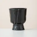 Nordic minimalist matte black ceramic vase with a unique crumpled bag texture design - Sea Snow Matte Black