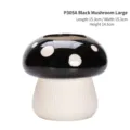 Vase champignon en céramique à pois noirs peint à la main, grande taille - Large black round mushroom / 15.3x15.3x14.5cm