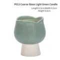 Portacandele in ceramica a forma di tulipano nordico in finitura decorativa verde chiaro - P013 / Matte Green (Empty Cup Without Wax)