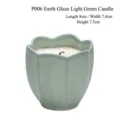 Candela profumata in ceramica a forma di tulipano verde chiaro, 8 x 7,4 x 7,5 cm - Petalo Verde Opaco (Coppa Vuota Senza Cera)