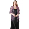 Elegant purple sequin embroidered shawl wrap for party evening dresses and gala. - Purple