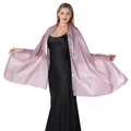 Elegante scialle in raso metallizzato rosa polvere per abito da sera da damigella d'onore - Rosa fagiolo