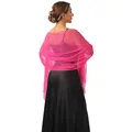 Elegante scialle velato rosa per abito da sera e abbigliamento da damigella d'onore - Rosso rosa