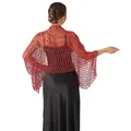 Elegant red sequin shawl wrap for evening dresses, weddings and formal gala parties - Red