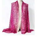 Elegante fuchsiafarbene Pailletten-Stola mit Netzmuster für festliche Abendkleider - Fuchsia