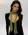 Elegant green sequined multifunctional scarf waistband for women in ethnic fashion style - Autumn Green