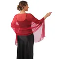 Elegante scialle rosso velato da sposa per abiti da sera e damigelle d'onore. - Borgogna