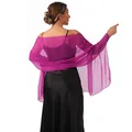 Elegante scialle velato magenta per damigelle e abiti da sera per feste formali - Viola Magenta