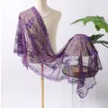 Eleganter lila Pailletten-Schal mit Schmetterlingsstickerei für festliche Abendkleider - Dunkellila