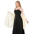 Elegant cream color chiffon shawl wrap for formal evening dresses and weddings - Beige