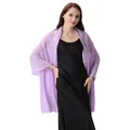Eleganter lila Chiffon-Abendschal mit funkelnden Strass-Sternenhimmel-Mustern - Hellviolett