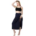 Detailansicht der marineblauen einteiligen Wickelrock-Sarong-Strandabdeckung für Damen - Einheitsgröße / Unterteile / Marineblau