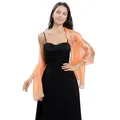 Sciarpa da sera leggera in chiffon arancione per vestiti da damigella d'onore cerimonia - Arancione Chiaro