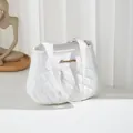 Elegante weiße gesteppte Umhängetasche für Damen mit modischem Rautenmuster-Design - Weiß