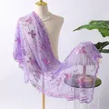 Eleganter lila Schal mit Pailletten-Schmetterlingsstickerei für Abendkleider und Hochzeiten - Hellviolett