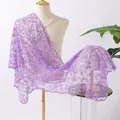 Elegant purple sequin embroidered phoenix tail shawl, ideal for evening dresses - Light Purple