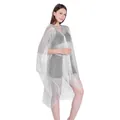 Shimmering silver metallic fringe shawl bikini cover-up with delicate mesh texture - Tops / 135-175CM / White