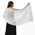 Elegante chal de gasa blanca con brillo para vestidos de novia y trajes de gala. - Blanco Roto
